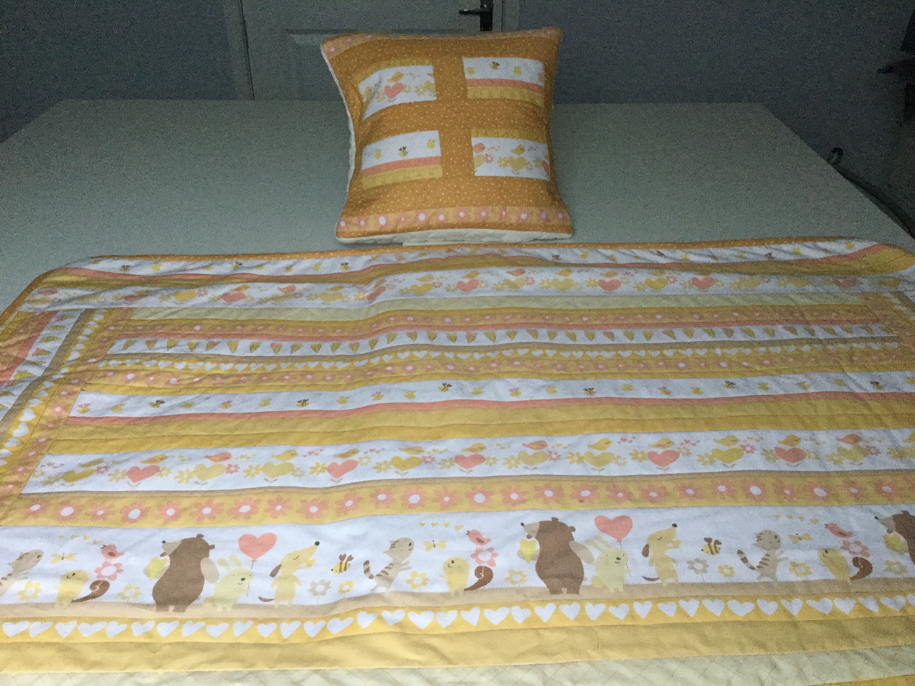 Handmade Cot Quilt and Cushion Set Nursery Bedding Baby Etsy