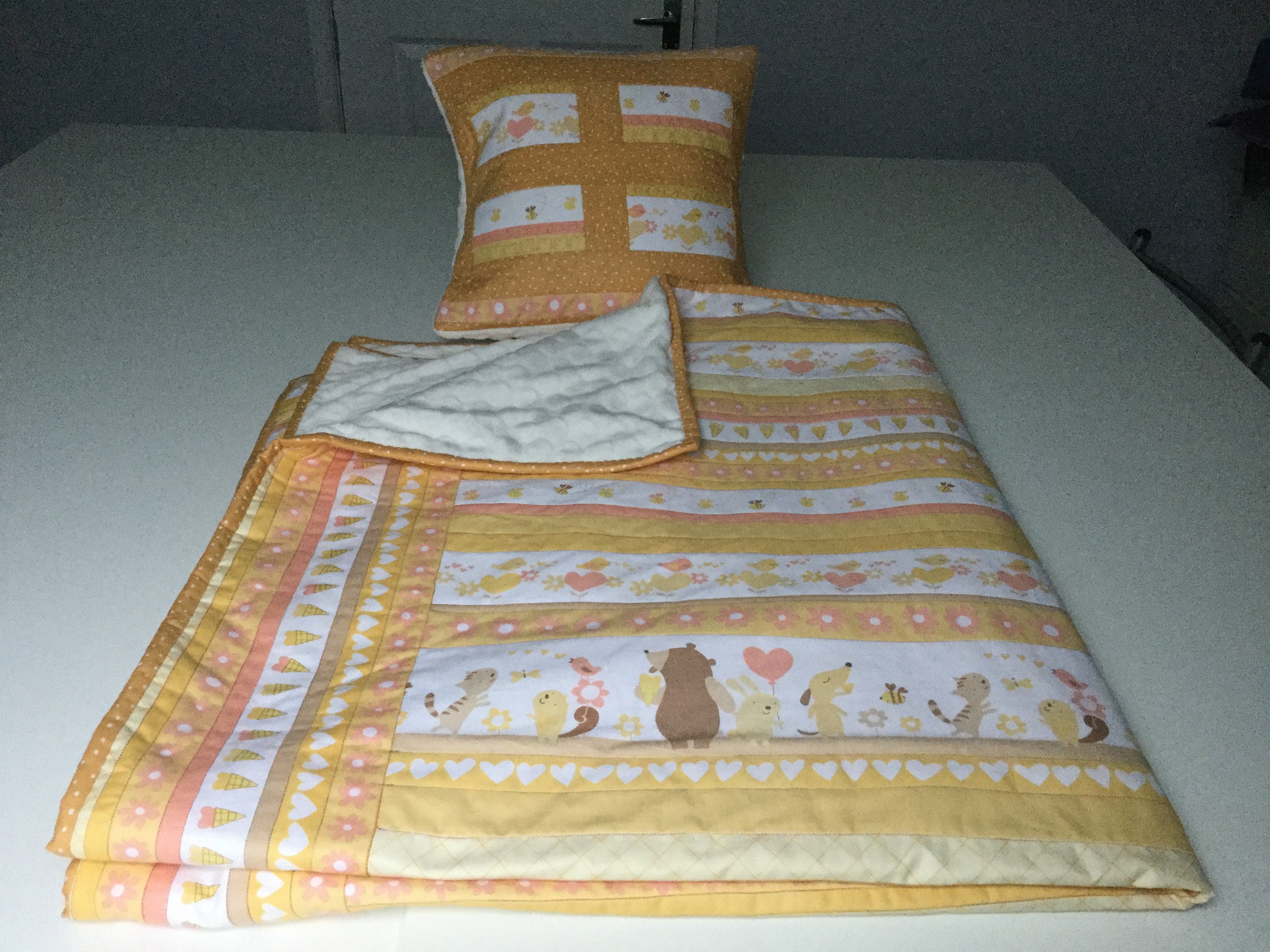 Handmade Cot Quilt and Cushion Set Nursery Bedding Baby Etsy