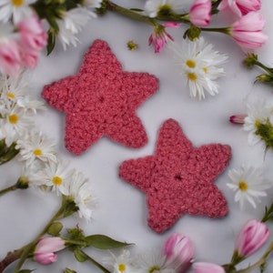 2pcs Pink Crochet Star Hair Clip Y2K gift for her Kawaii Hair accessories aesthetic Hair Clips handmade for Kawaii Fashion lover Gift Ideas