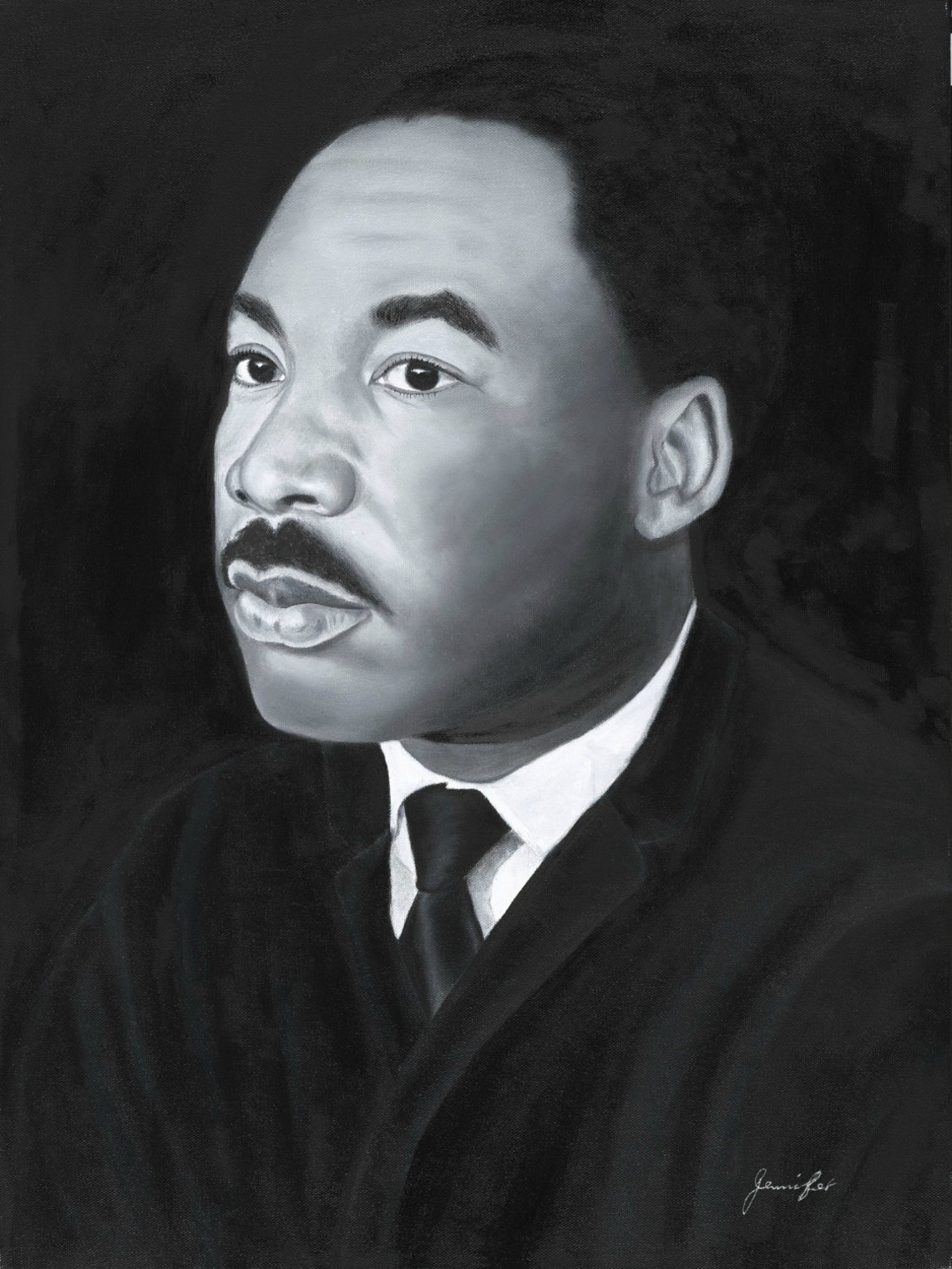 Martin Luther King Portrait Art Print African American Civil Rights ...
