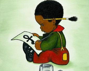 Impresión del arte americano africano para pintar los niños habitación chico chica dibujo bebé aprendizaje jóvenes