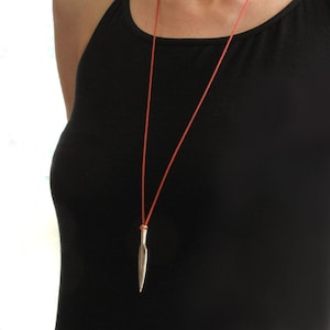 Spear Necklace Sterling Silver Sarissa  Long Spear Necklace, Inspired by Ancient Greek Weapons , Men Gift, Unisex Gift
