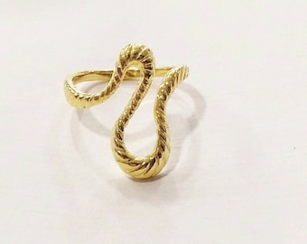 Handmade 14k Gold Snake Ring, Organic Shape, Serpent Statement Jewelry