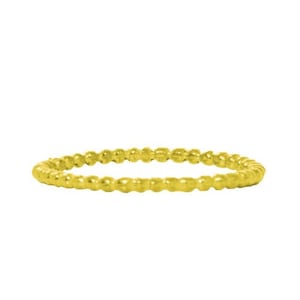 Thin Wedding Beaded Band, 18k Solid Gold, Small Gold Beads Make a Unique Stackable Ring an Elegant Ring With A Minimalist Design