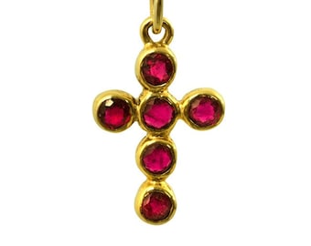 クロス ルビー ペンダント 並行輸入品】[Gem Stone King] 2.5カラット シンセティック ルビー