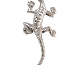 Statement Salamander Pendant Necklace, Handcrafted Sterling Silver Lizard Pendant With Intricate Detailing, Perfect For Any Occasion