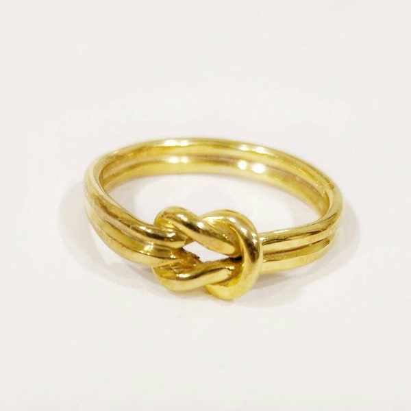Double Knot Ring, 14k Solid Gold Ancient Greek Hercules Double Knot Ring, Love Promise Ring, Binding Ring