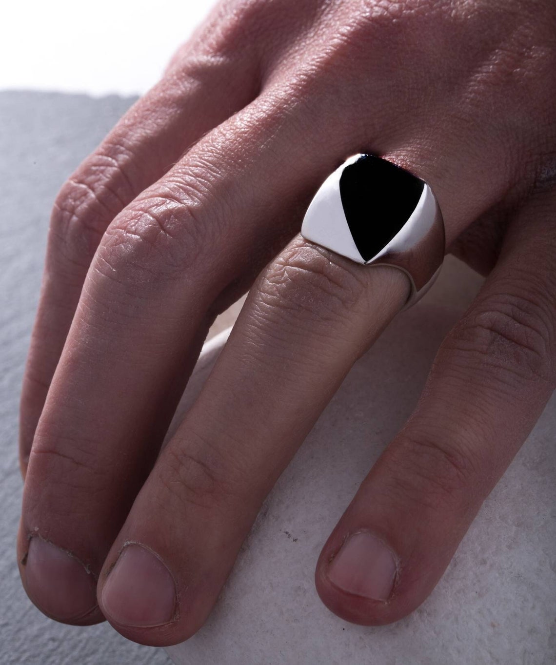 Modern Men Ring Handmade Sterling Silver Unique Ring Etsy