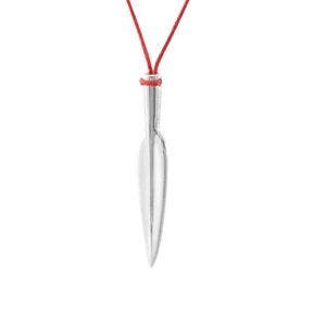 Unique Spear Necklace, 925 Solid Sterling Silver, Unisex pendant, Handmade Lance Necklace, Fine Silver gift,  Greek jewelry