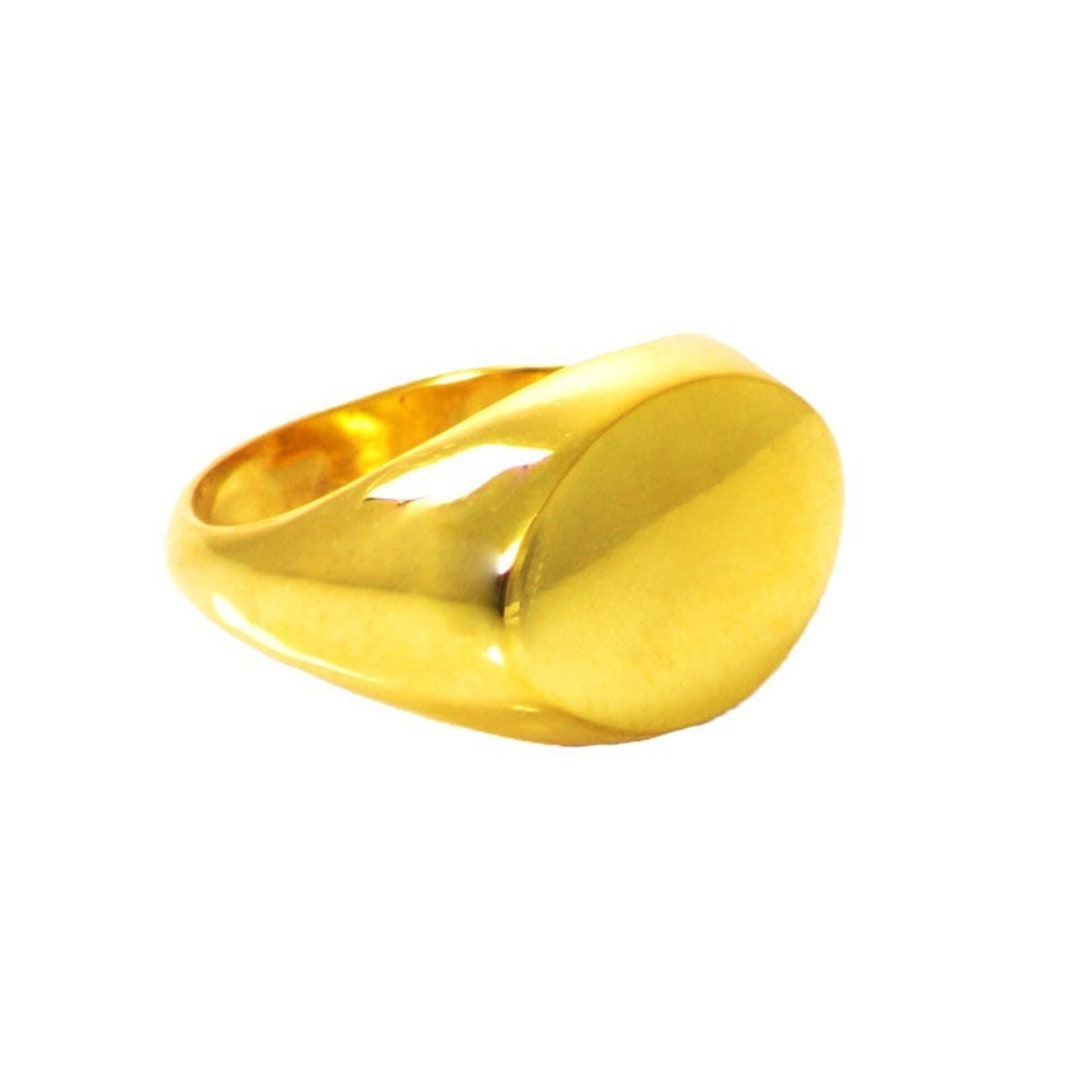 Anello con sigillo personalizzato, oro giallo massiccio 14 carati