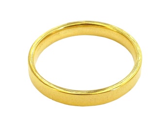 Handmade 18k Yellow Gold Square Wedding Band: Timeless Design