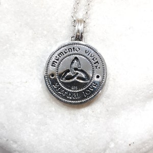 Eternal Love Skeleton Necklace, Silver Engraved Memento Mori Necklace, Stoic Pendant, Amor Fati, Goth jewelry, Gift for lover, Men gift