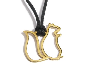 Dainty 14K Gold Squirrel Necklace: Minimalist Animal Pendant