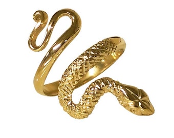 Gold Snake Ring, 18k Solid Yellow Gold, Handmade Serpent Ring, Gold Snake Wrap Ring, Coil Snake Ring, Snake  Fine Jewelry