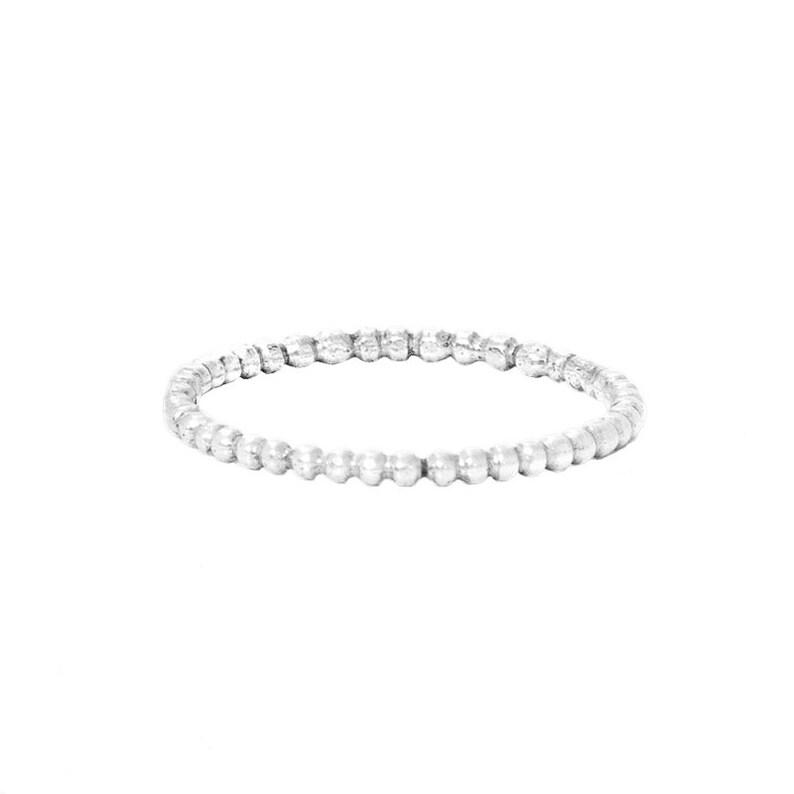 Gold and Silver Dainty Rings, Set of 5 Beaded Rings in 18k Solid Gold and Sterling Silver, Women's stacking rings, Valentines Day Gift