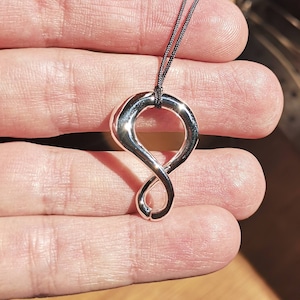 Infinity Necklace, Sterling Silver Sculptured Symbol, Unique Infinity Pendant, Unisex Gift