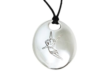 Cupid and Psyche Sterling Silver Pendant: Eros Sculpture, Valentine's Gift
