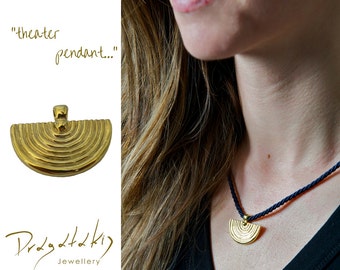 Ancient Greek Theatre Necklace, 18k Gold Plated, Inspired by Ancient Greek Amphitheatre, Contemporary Jewelry, Gift For Her