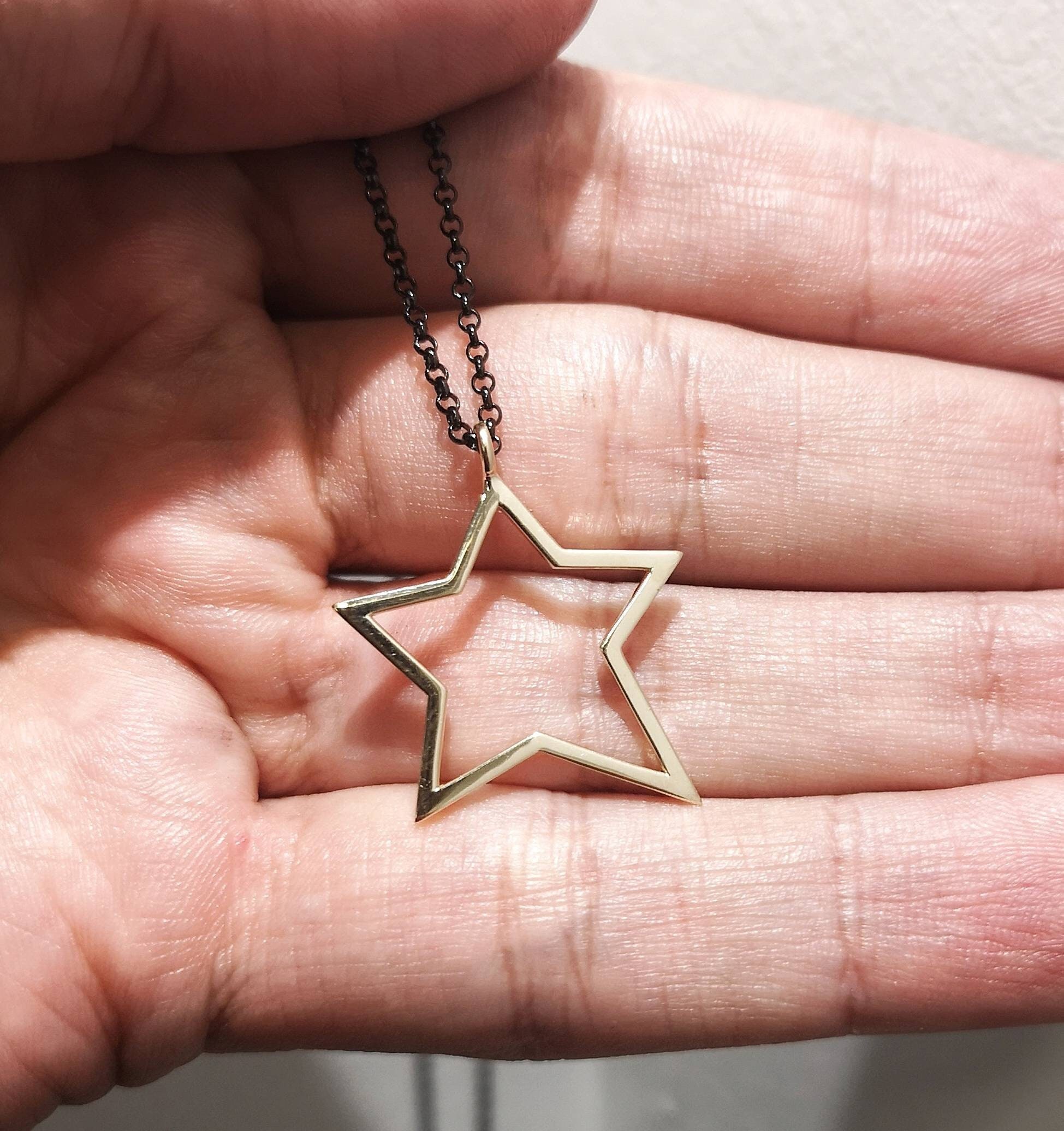 Solid gold cheap star pendant