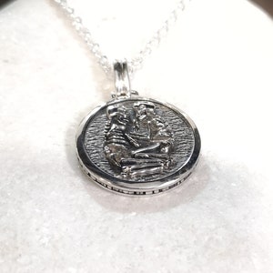 Eternal Love Skeleton Necklace, Silver Engraved Memento Mori Necklace, Stoic Pendant, Amor Fati, Goth jewelry, Gift for lover, Men Gift