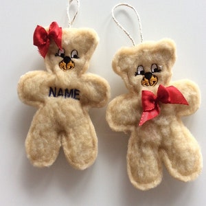 ITH-Stickdatei Stickmuster Teddy Bär Weihnachtsanhänger,  Christmas Tags, Schilder,  Anhaenger