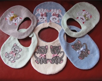 ITH hoop baby bibs project. embroidery machine design  7x12,  8x12, 7 x 10, 8 x 10 hoops