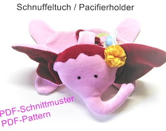 Schnittmuster Schnuffeltuch Elefant Stofftier Kuscheltier