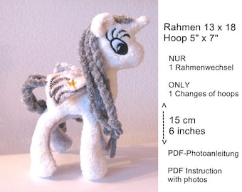 ITH archivo de bordado unicornio licorn stuffy máquina de bordado Stuffie ITH en el aro