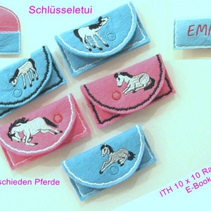ITH-Stickdatei Stickmuster Schlüsseletui, Portemonnaie, Börse 10 x 10 Rahmen