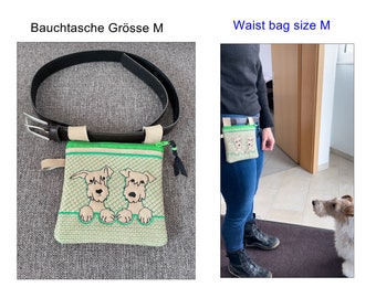 ITH-Stickdatei Tasche Hundekotbeutelhalter, Leckerli-Tasche,  DIGITALE DATEI für Stickmaschinen, 3 Grössen, gefüttert