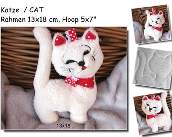 ITH Embroidery file Cat Comforter Stuffie, Hoop 5x7"