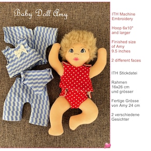 ITH doll, 6x10 hoop, dress-up doll, baby doll, doll clothes, changing doll