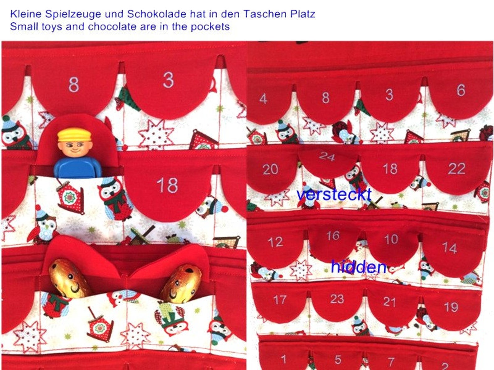 ITH Embroidery File Advent Calendar With Flap Pockets Etsy