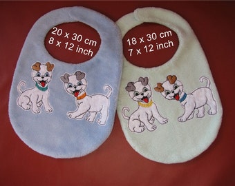 ITH hoop baby bibs project. embroidery machine design  7x12,  8x12, hoops