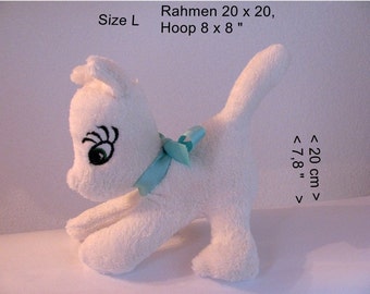 Gato de apliques de ITH-máquina bordado 8 x 8 de peluche bordado de máquina animal gato Stuffie ITH en el aro