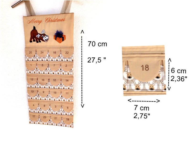 ITH embroidery file Advent calendar with flap pockets Etsy