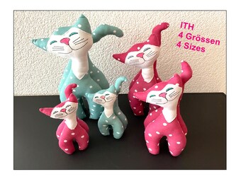 ITH embroidery file cat FAST decoration, doorstop,  4 sizes: 5x7"/6x10"/7x12"/8x12"