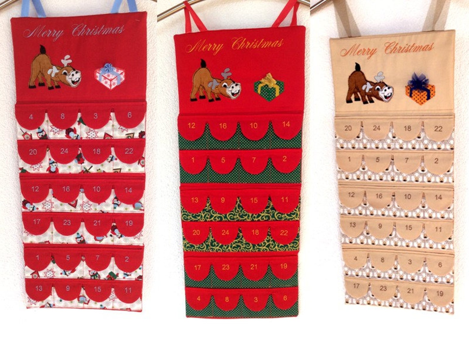 ITH Embroidery File Advent Calendar With Flap Pockets Etsy