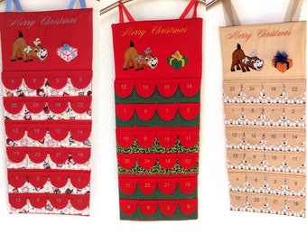 ITH-Stickdatei Adventskalender mit Klappentaschen Weihnachten Embroidery design Merry Christmas Frohe Weihnachten Stickmuster