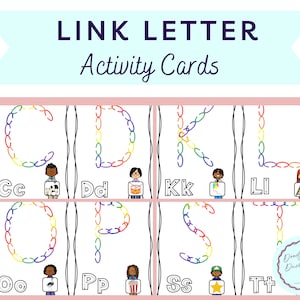 Tarjetas de actividades con letras C Link, preescolar, jardín de infantes, alfabeto, habilidades motoras finas, letras, escuela, educación en el hogar, centros, letras mayúsculas