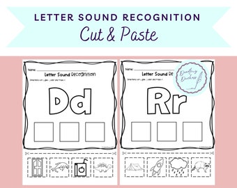 Letter Sound Recognition Activity Printable Cut and Paste Worksheet