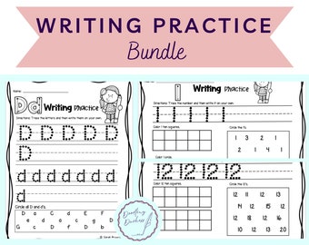 Writing Practice Bundle – Letters and Numbers 1-20 (Digital Download)