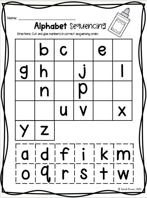 Alphabet Sequencing Cut & Paste, Letters, Uppercase, Lowercase, Fine ...