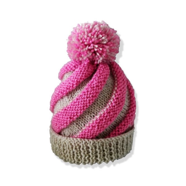 Baby swirl hat, Knitting pattern, Instant download, Baby knitting pattern, Pom pom hat pattern, Baby boys hat, Baby girls hat, Knitted hat