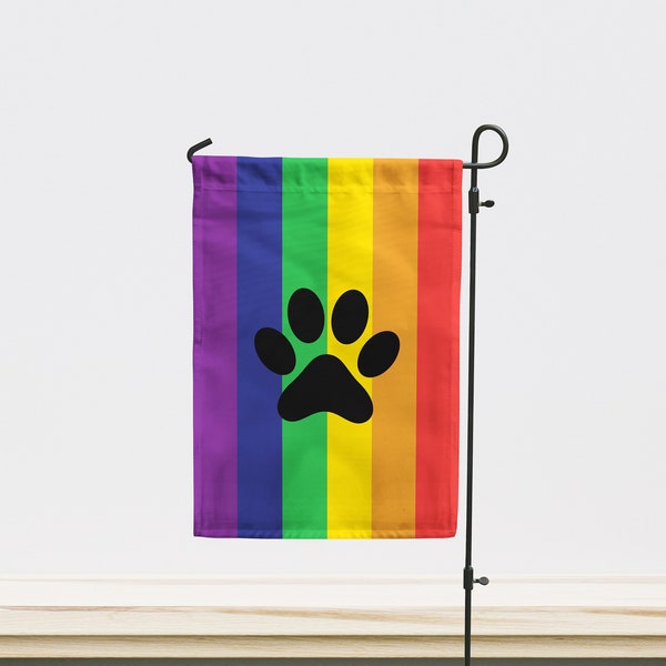 Furry Rainbow Pride Garden Flag | Size - 12" x 18" | Double Sided Unique Design Print | High Quality Materials | Made in EU
