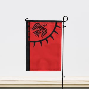 Red Viking Raven Garden Flag | Size - 12&quot; x 18&quot; | Double Sided Unique Design Print | High Quality Materials | Made in EU