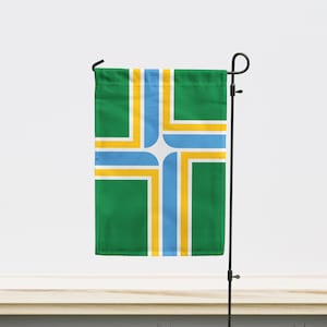 Portland, Oregon USA Garden Flag | Size - 12" x 18" | Double Sided Unique Design Print | High Quality Materials | Made in EU