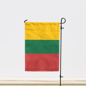 Lithuania Horizontal Garden Flag | Size - 12&quot; x 18&quot; | Double Sided Unique Design Print | High Quality Materials | Made in EU