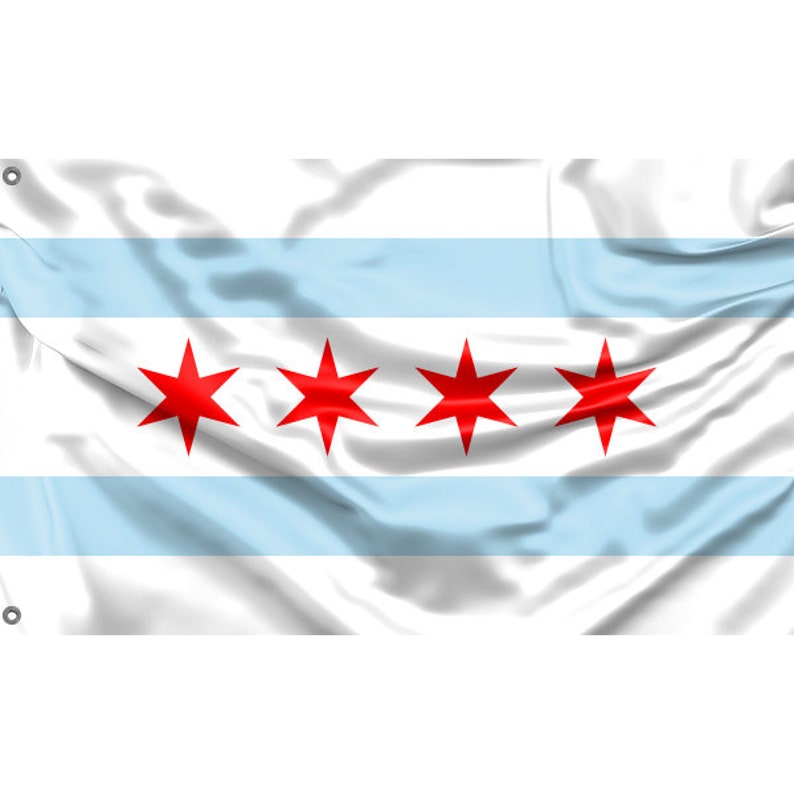 Chicago City Flag | Unique Design Print | High Quality Materials | 5 ...