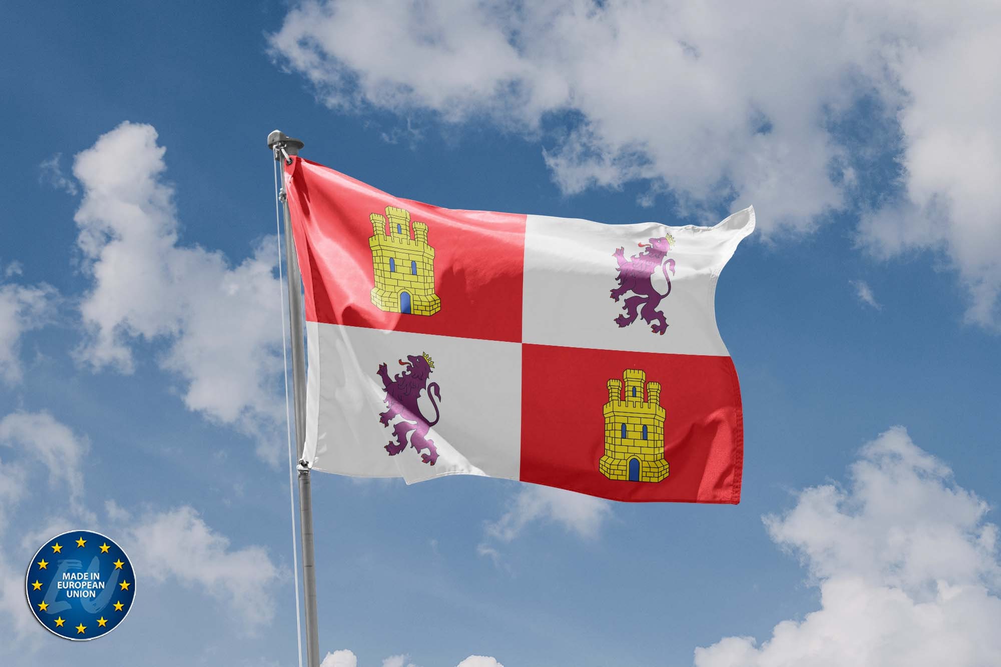 Bandera de Leones y Castillos Standart Real de España / - Etsy México